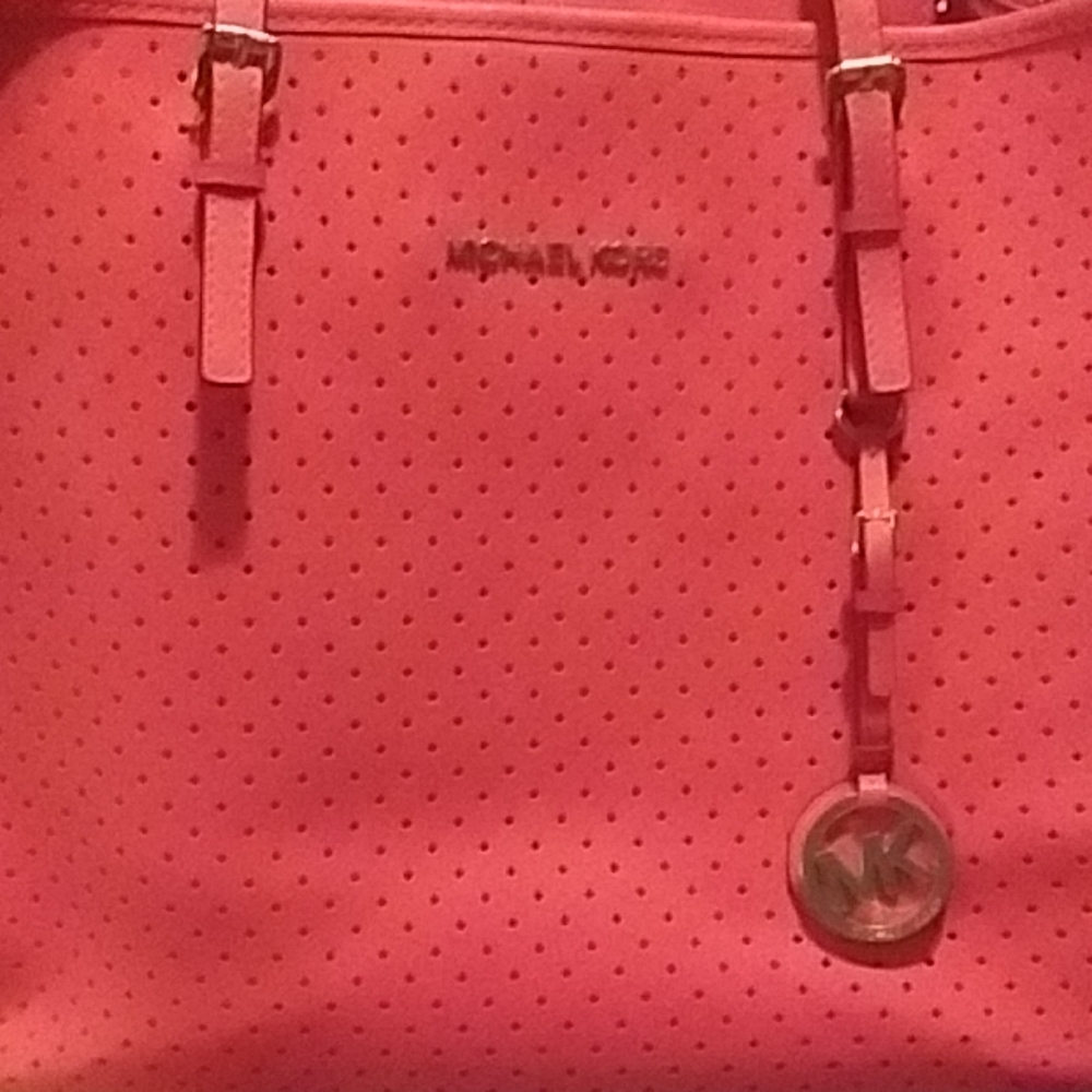 Michael Kors MK Perforated Hot Pink Tote Bag